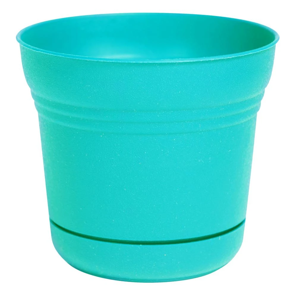 10.8 In. H X 12.3 In. Dia. Calypso Resin Planter With Saucer