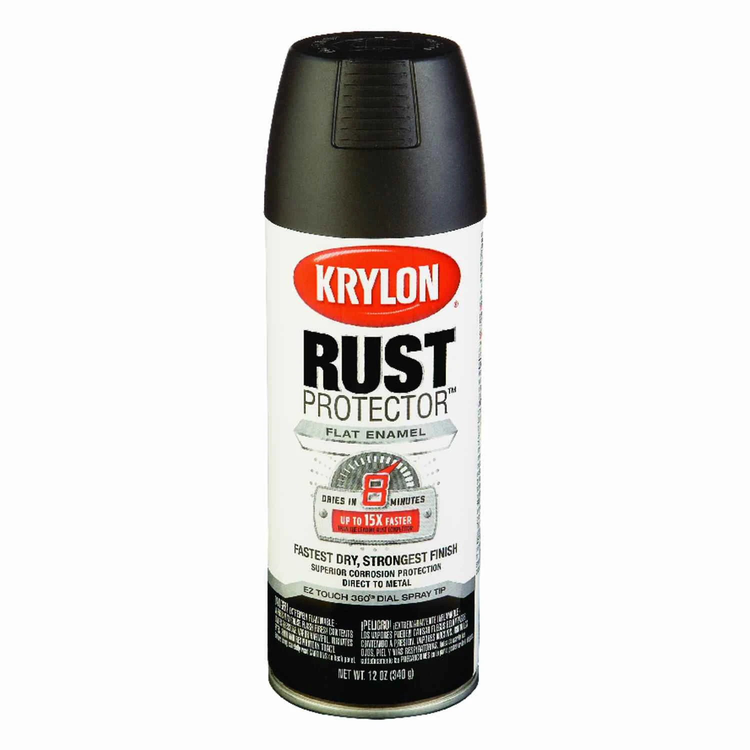 Rust Protector Flat Black Spray Paint 12 Oz. Can - Rust-preventative Enamel