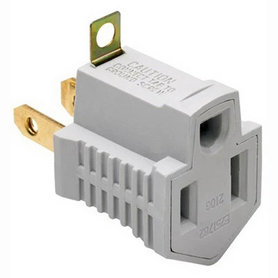 210g Polarized Grounding Adapter 15 Amp 125 Volt Gray