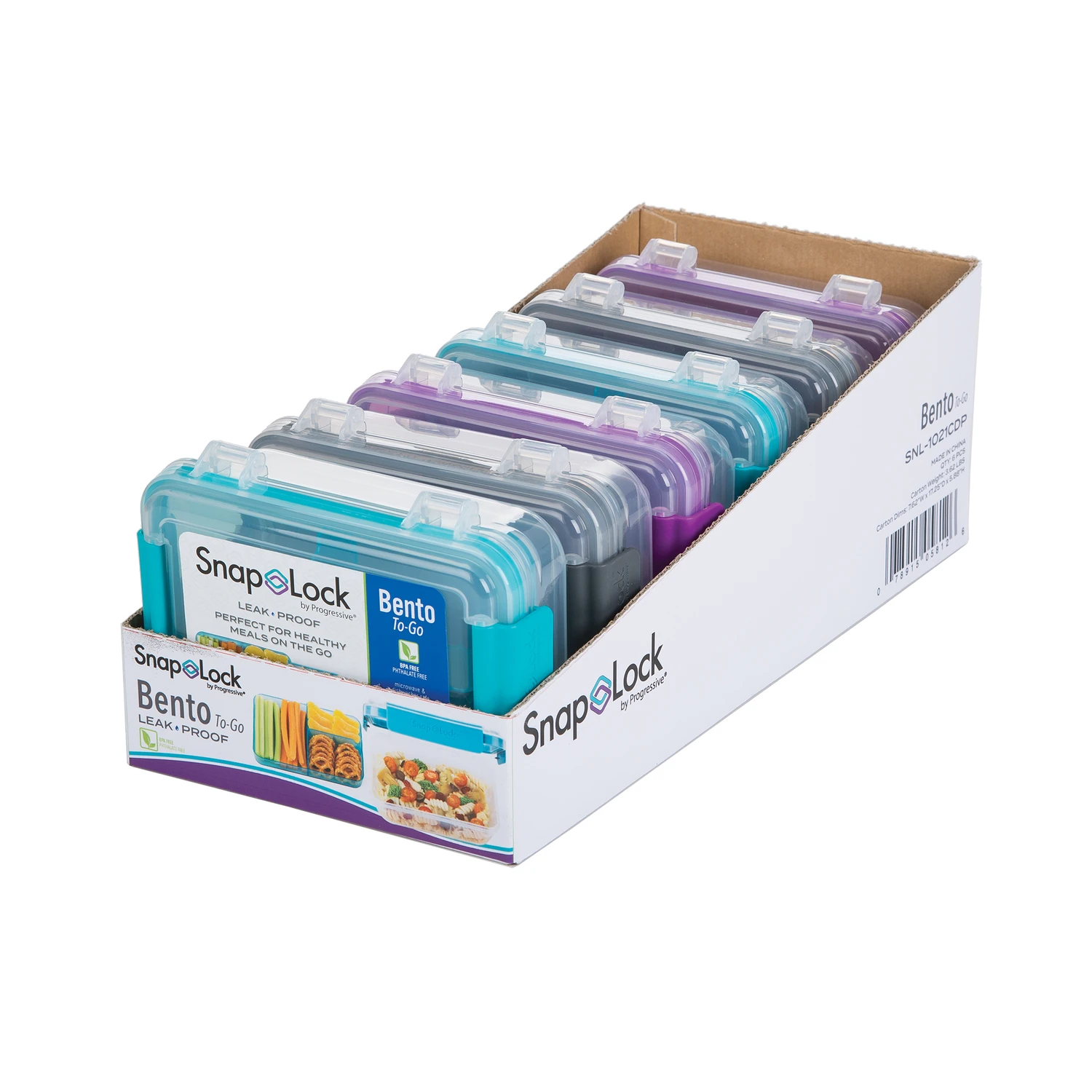 Progressive Snap Lock 4 cup Bento Box 1 pk Clear
