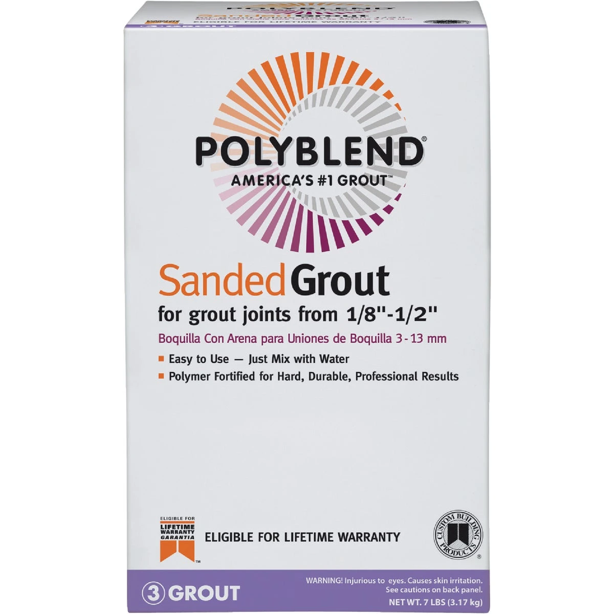 Polyblend Sanded Tile Grout, Sahara Tan, 7 Lb Box, Model Pbg227-4