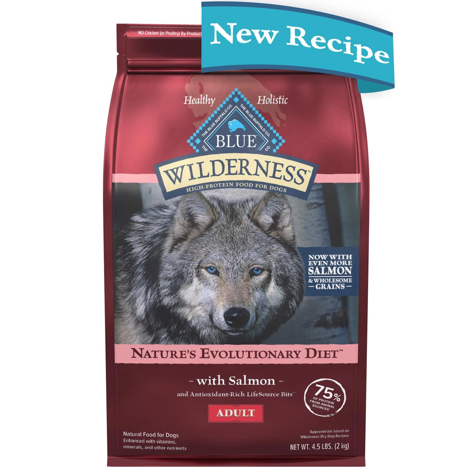 Wilderness Adult Salmon Dry Dog Food Grain Free 4.5 Lb