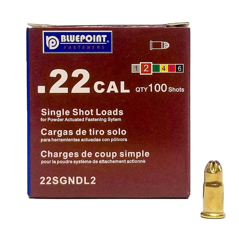 .22 Caliber Brass Flat Head Powder Loads 100 Count Box