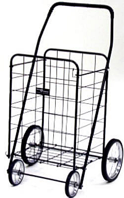 Jumbo 4-wheel Folding Shopping Cart In Black - Model 001bk