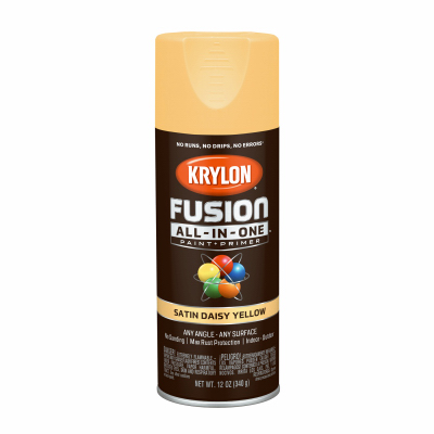 Fusion All-in-one Satin Daisy Yellow Spray Paint 12 Oz Model K02736007
