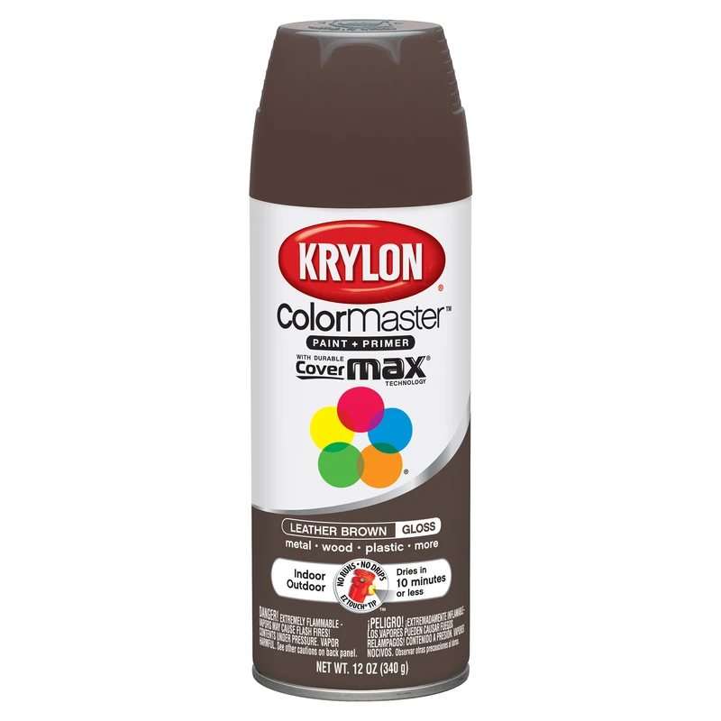 Colormaster Gloss Leather Brown Spray Paint, 12 Oz Can For Indoor/outdoor Use