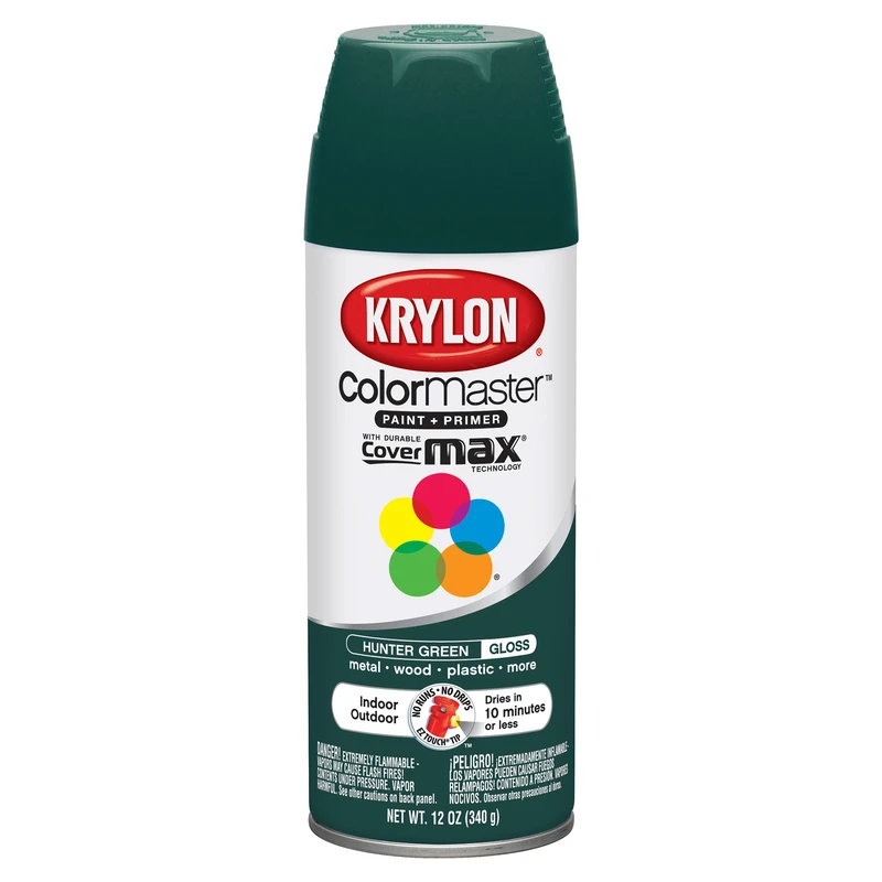 Colormaster Gloss Hunter Green Spray Paint, 12 Oz Can For Indoor/outdoor Use