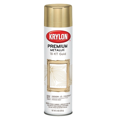 18 Kt Gold Metallic Spray Paint 8 Oz - Gloss Finish, Uv Resistant