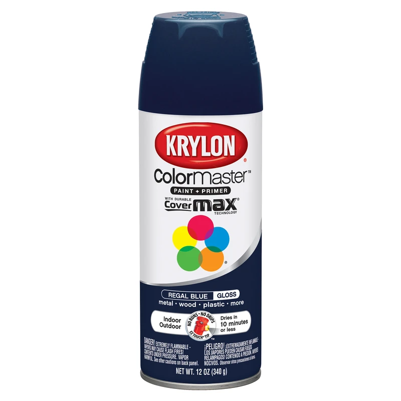 Colormaster Gloss Regal Blue Spray Paint, 12 Oz Can For Indoor/outdoor Use