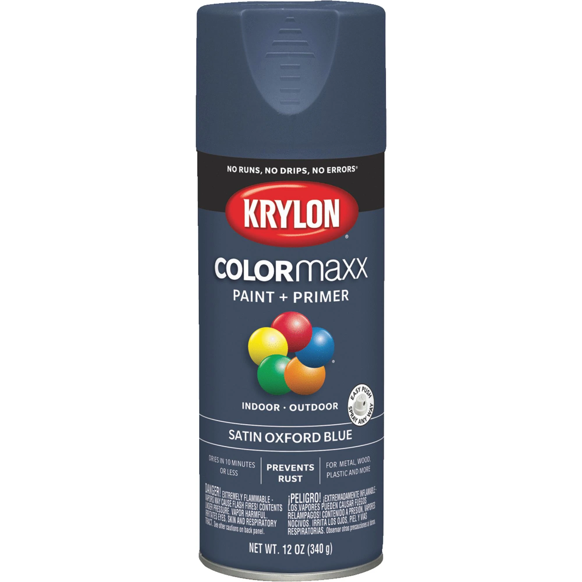 Colormaster Satin Oxford Blue Spray Paint 12 Oz. - Premium Indoor/outdoor Use
