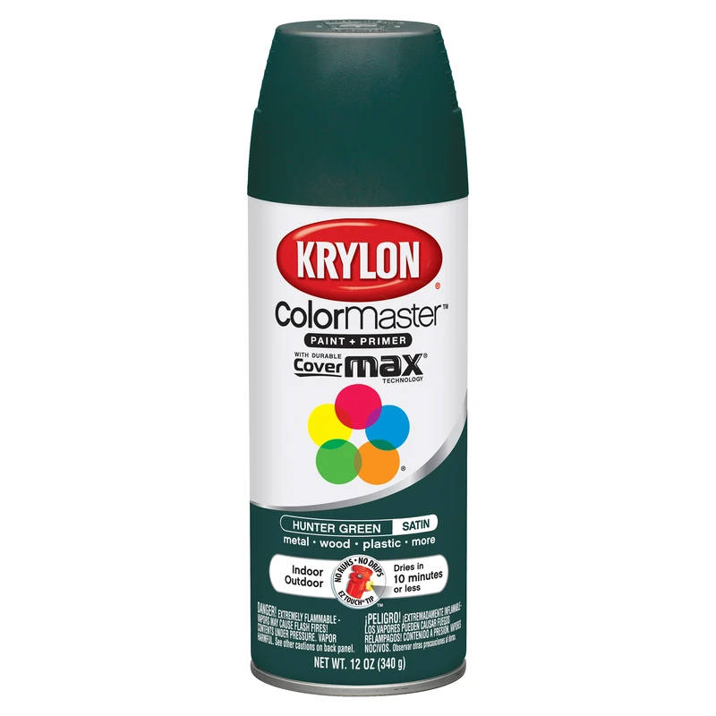 Colormaster Satin Hunter Green Spray Paint, 12 Oz. Can For Indoor/outdoor Use