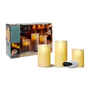 3 Piece Flameless Led Candle Set With Remote Control - Model 1641549