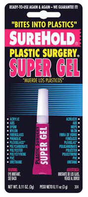 Super Glue Plastic Surgery Gel, 3-gram High Strength Adhesive
