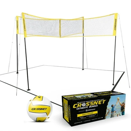 Ultimate Bundle 4-square Volleyball Set With Adjustable Height And Travel Backpack