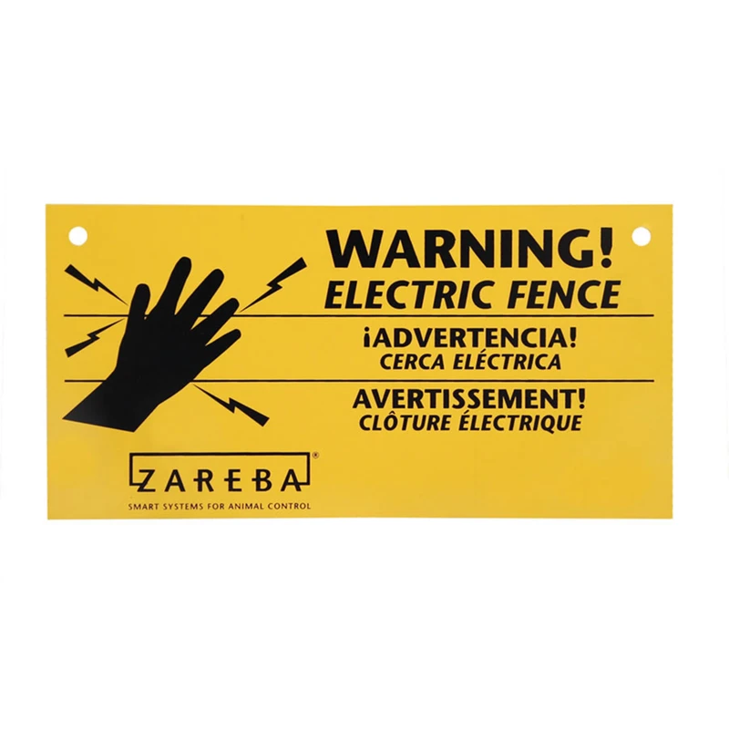 Zareba Electric Fence Warning Sign Yellow