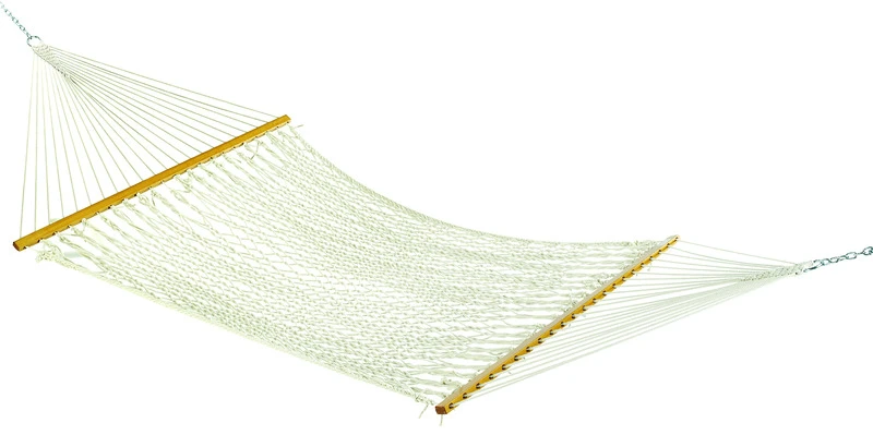 55 In. W X 82 In. L White Cotton Rope Hammock For 2 Persons