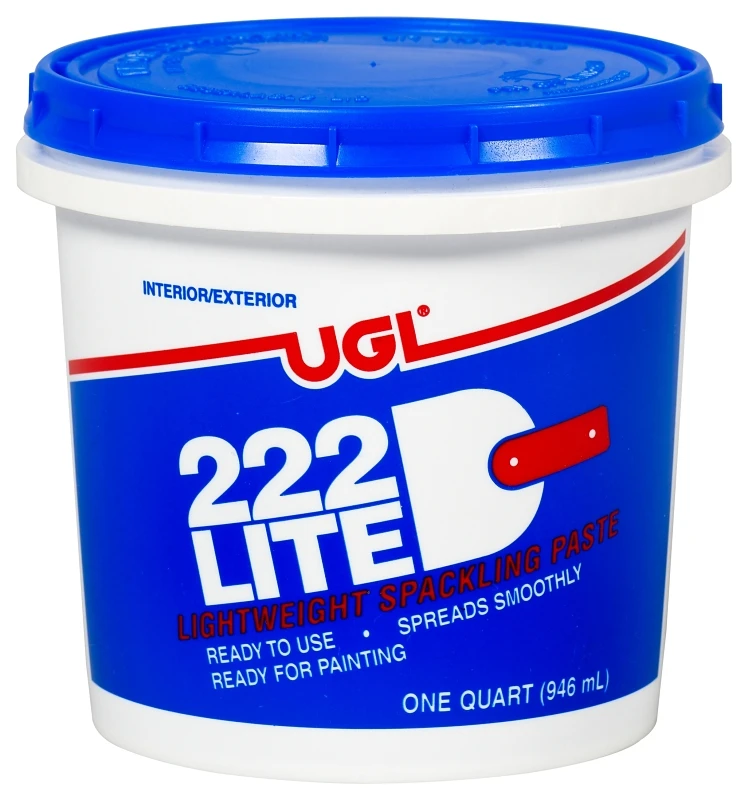 222 Lite Lightweight Spackling Paste, 1 Quart - Fast Drying & Paintable