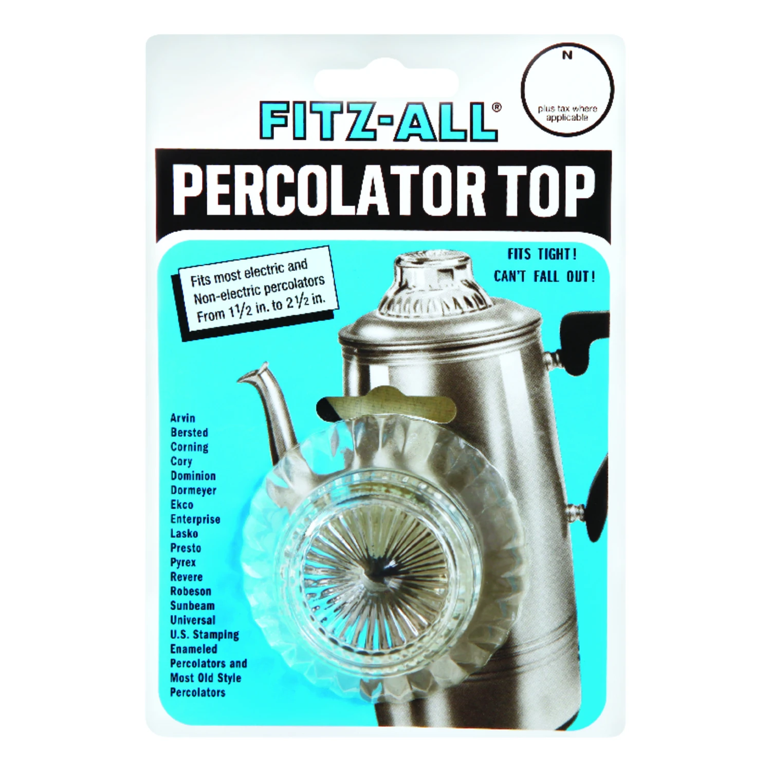 Glass Replacement Percolator Top Clear For 1.5 To 2.5 Inch Openings