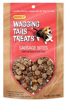 3.5 Ounce Dog Sausage Bites Treats By Wag-n-tails