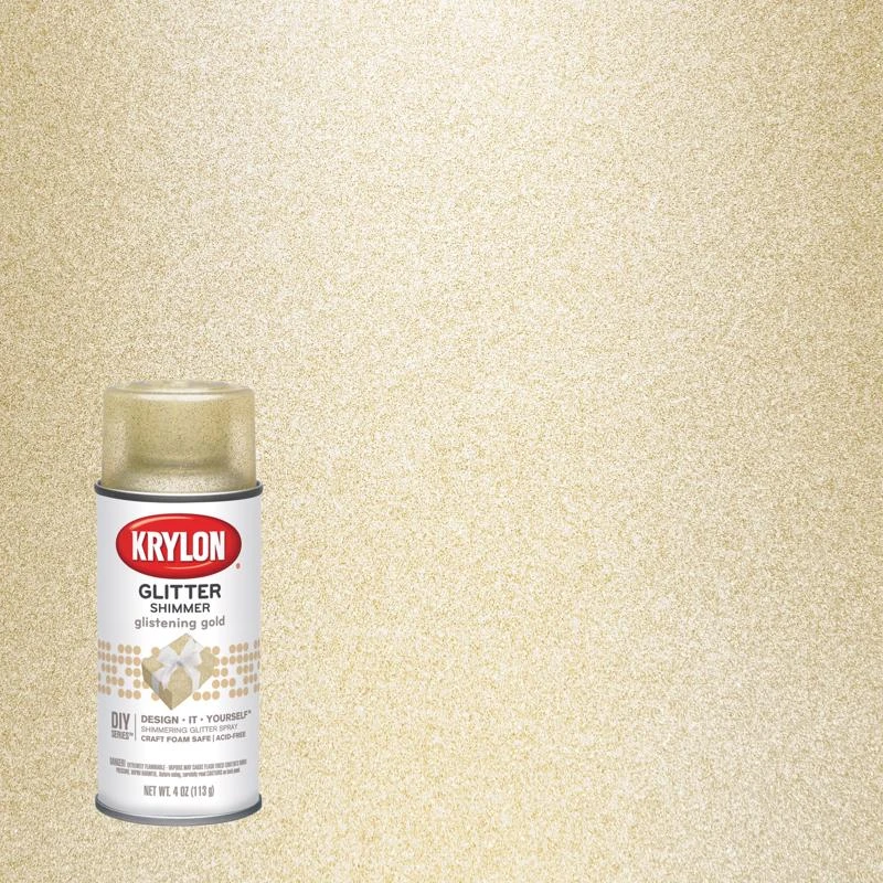 Glitter Shimmer Glistening Gold Spray Paint 4 Oz - Versatile Crafting Solution