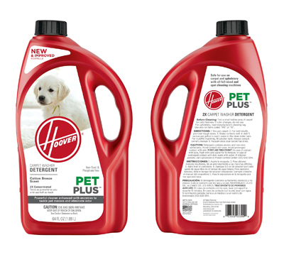64 Oz. Hoover Pet Plus Carpet Cleaning Solution - Enzyme Enhanced, Cotton Breeze Scent