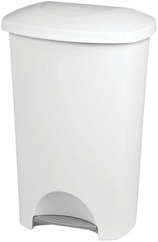 11GAL WHT STEP WASTEBASKET
