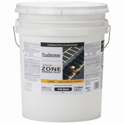 Zone Marking Paint Flat Black Latex 5 Gallons Durable Exterior Use
