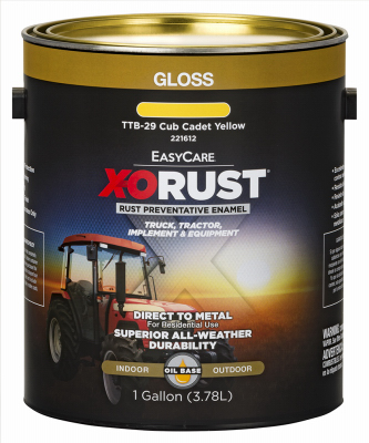 Rust-Preventative Paint and Primer Direct to Metal for Truck Tractor Implement Equipment Cub Cadet Yellow 1 Gallon