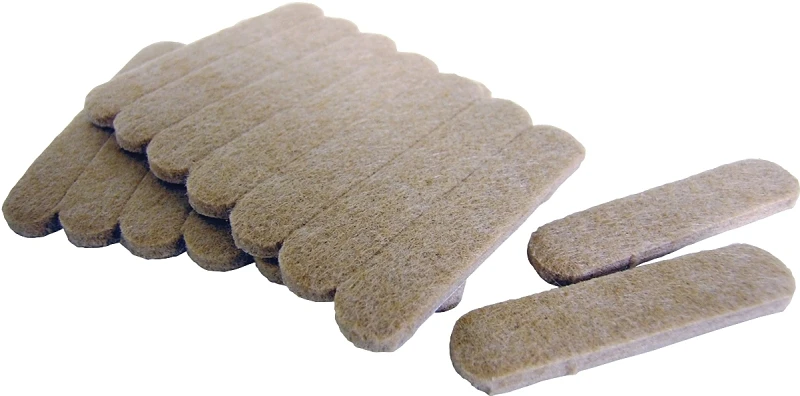 16-piece 1/2 X 2-5/8 Inch Beige Felt Strip Pads, Model 9937