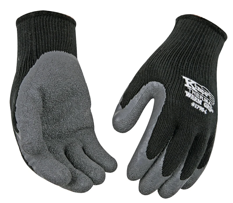 Men's Medium Cold-Weather Knit Gloves with Latex Coating for Enhanced Grip and Durability