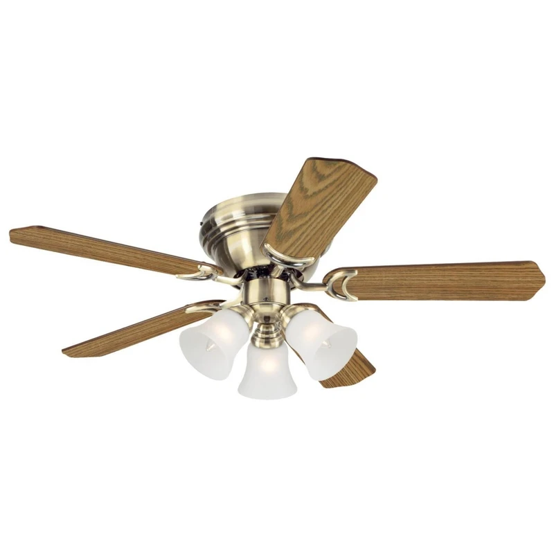 Contempra Trio 42 In. Antique Brass Indoor Ceiling Fan With 5 Blades