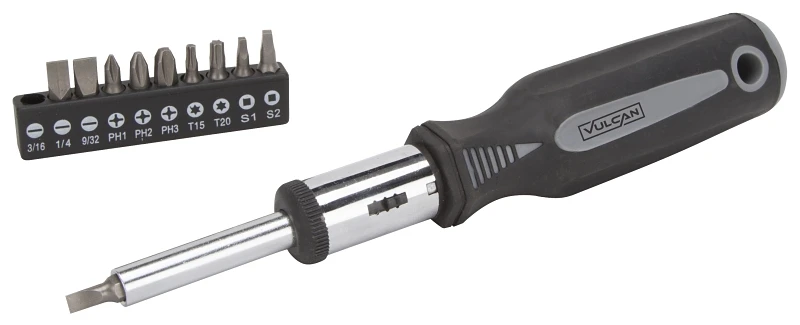 11-in-1 Ratchet Screwdriver With Custom Handle And Magnetic Bits