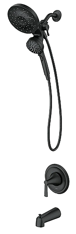 Mikah Single-Handle Tub and Shower Faucet with Spout and Handheld Showerhead in Black Finish