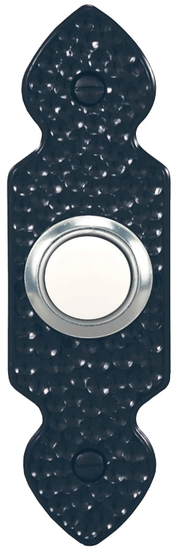 Sl-829-02 Wired Pushbutton Doorbell With Lighted Center And Hammered Black Finish