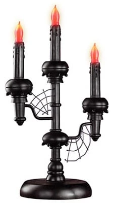 Noma Inliten V31014 Led Gothic Candelabra, Battery-operated, 3 Lights, Black/orange