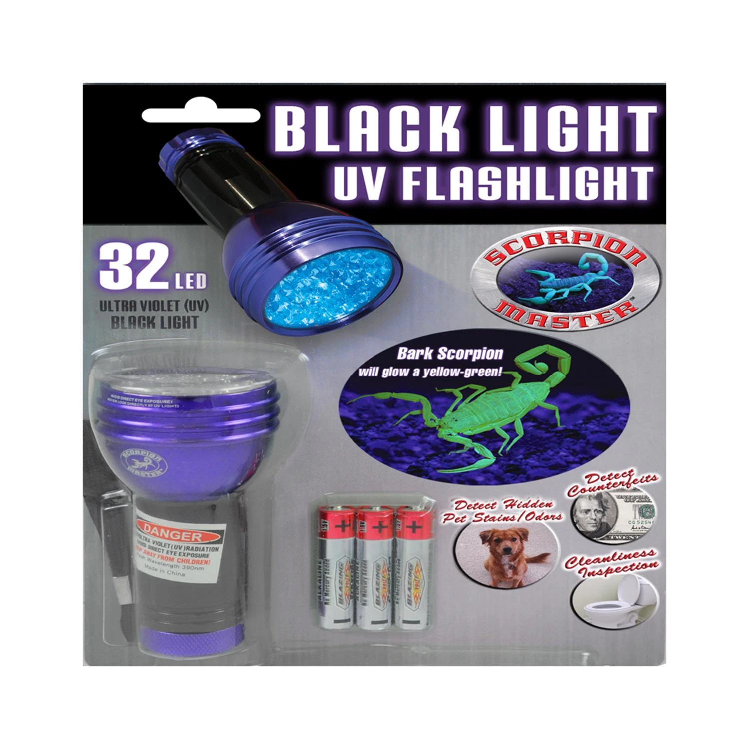 Scorpion 32 Led Uv Black Light Flashlight With Durable Aluminum Construction