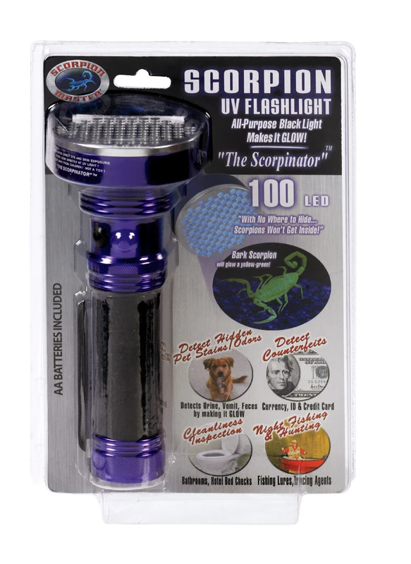 100 Led Uv Blacklight Flashlight Model 900212 By Scorpion Master