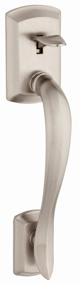 Avalon Satin Nickel Entry Door Handleset With Tustin Lever And Tube Lever
