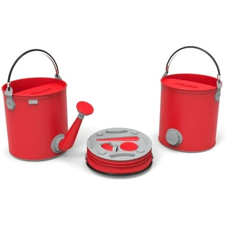 Collapsible 7 Liter 2-in-1 Watering Can And Bucket, Red Hot