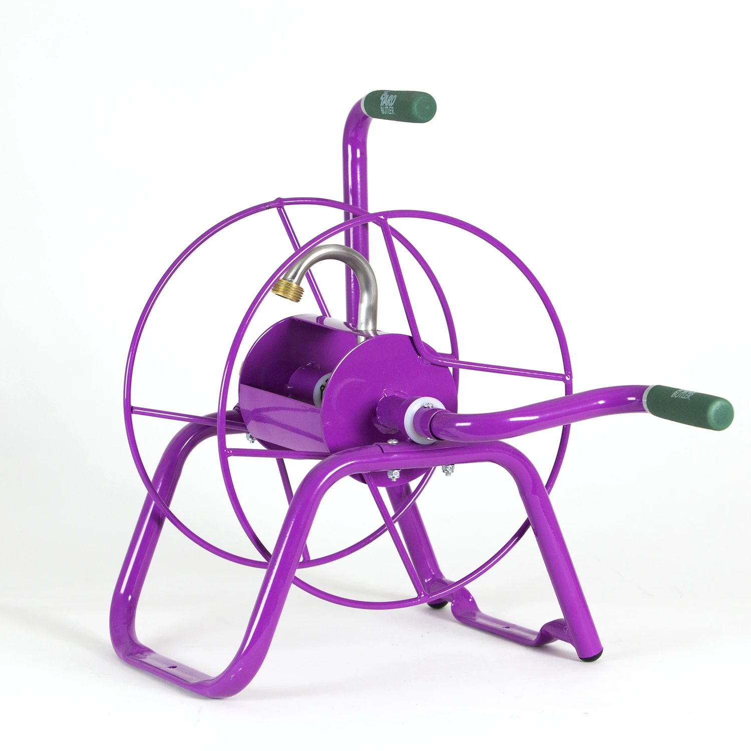 75 Ft Free Standing Purple Hose Reel - Heavy Duty Steel Construction