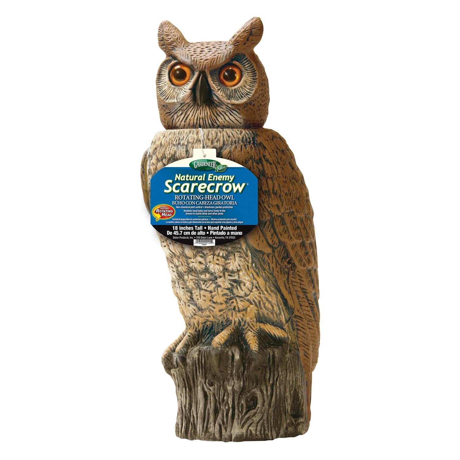 Scarecrow Rotating-head Owl Animal Repellent Decoy 18 Tall For All Pests