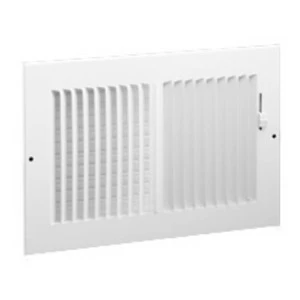 2 Way Sidewall Register, Steel, White, 10 x 6-In.