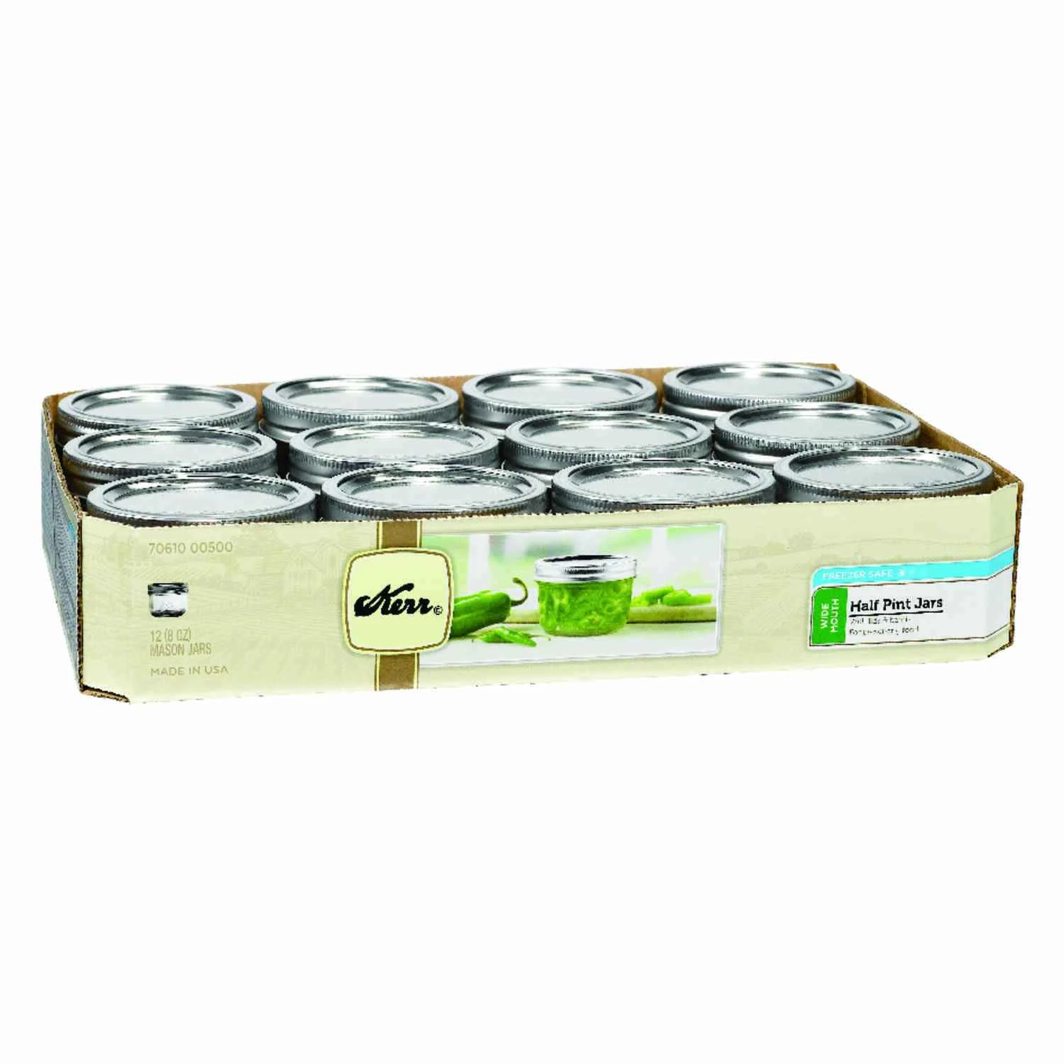 1/2 Pint Wide Mouth Glass Canning Jars 12 Pk - Model 2139400