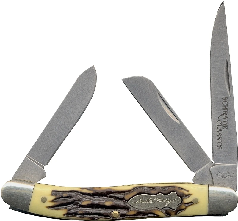 Uncle Henry Signature Premium Stock Three Blade Folding Knife 3-9/16 Inch