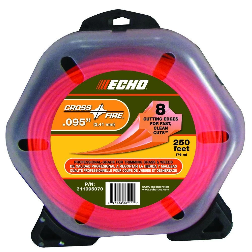 .095" Cross-fire Trimmer Line 250 Feet Large Clam Echo