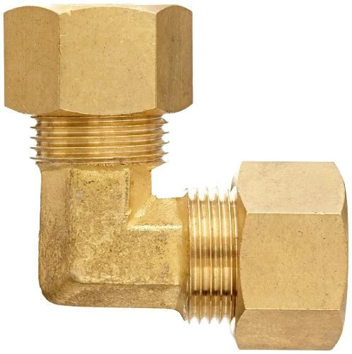 Compression Elbow Fitting, 90-degree, Lead-free Brass, 1/2-inch