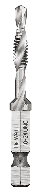 10-24 Unc Tap Drill Bit With 1/4 Inch Hex Shank And Spiral Flute Design