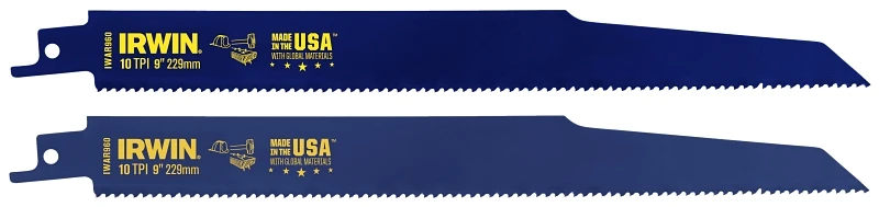 Bi-metal Reciprocating Saw Blades, 9 Inch, 10 Teeth Per Inch, 2 Pack
