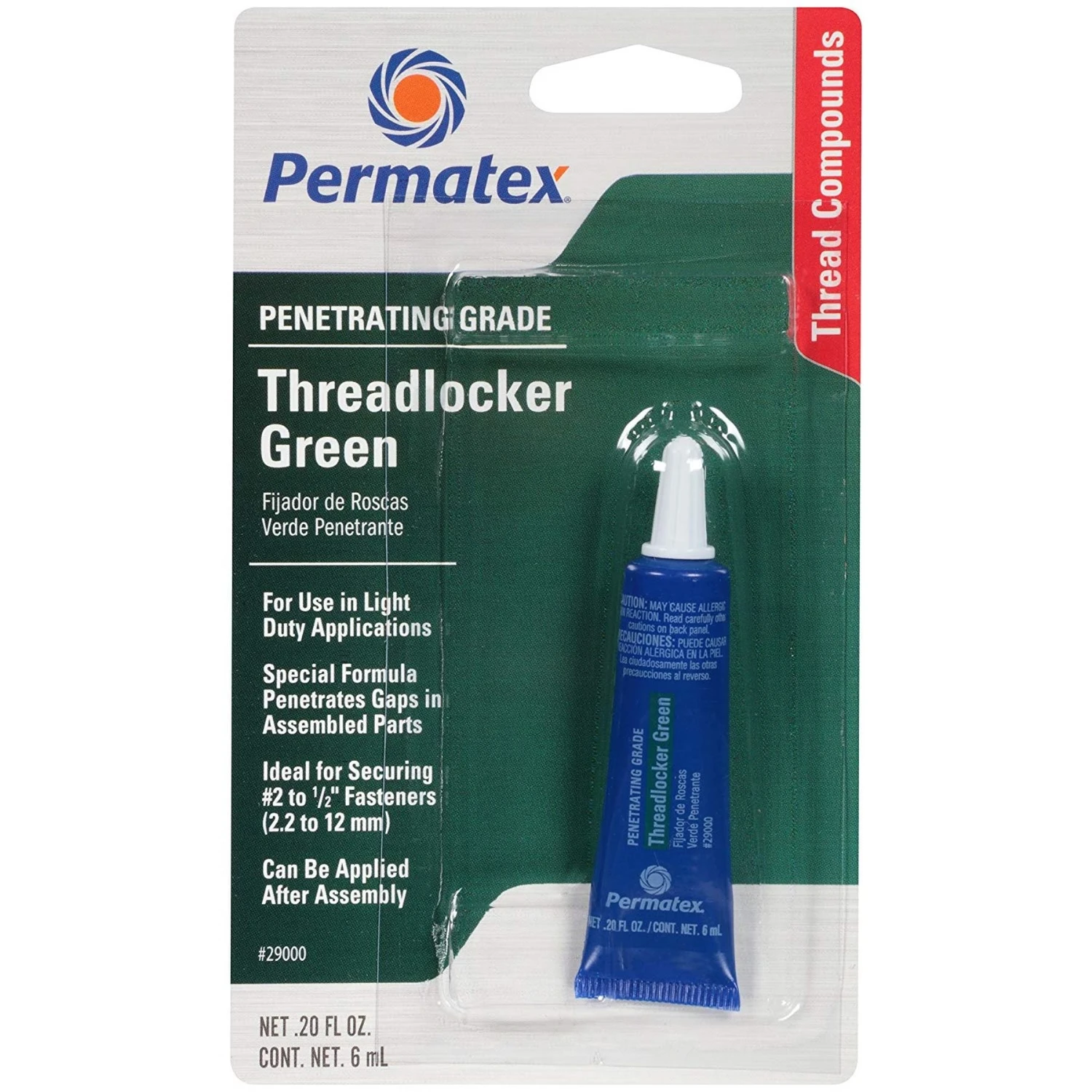 Threadlocker Liquid Adhesive 0.2 Oz - Green Anaerobic Formula