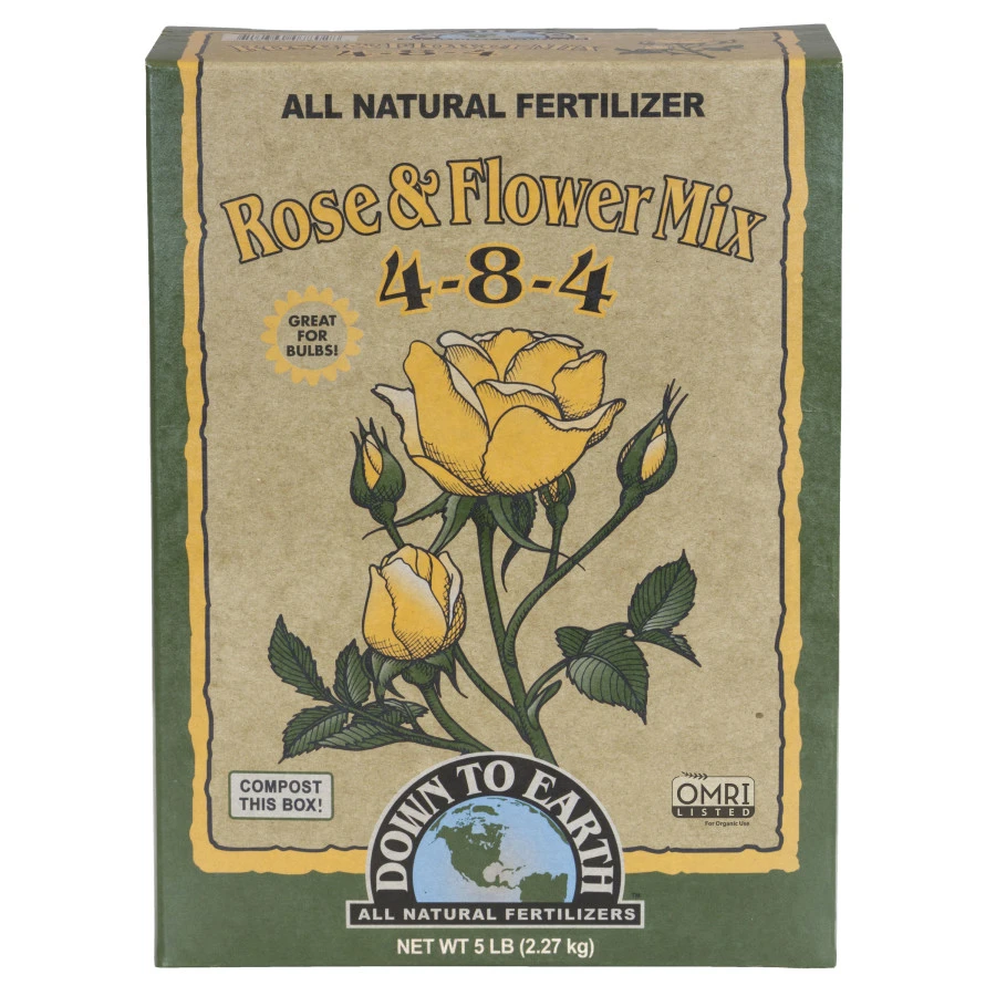 DOWN TO EARTH 07820 Rose/Flower Fertilizer Mix 4-8-4 Formula, 5-Lbs. - Quantity 1